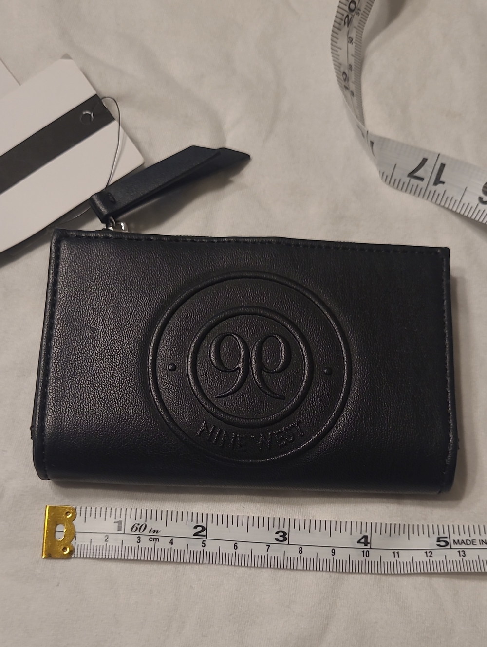 Nine West Black Leather Zip Card Wallet